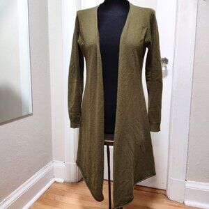 Soft Surrounding cashmere olive green cardigan sweater size small